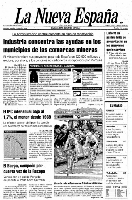 Portada Jueves 15 de  de 1997