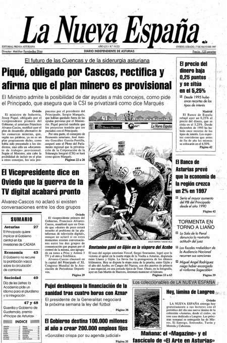Portada Sábado 17 de  de 1997