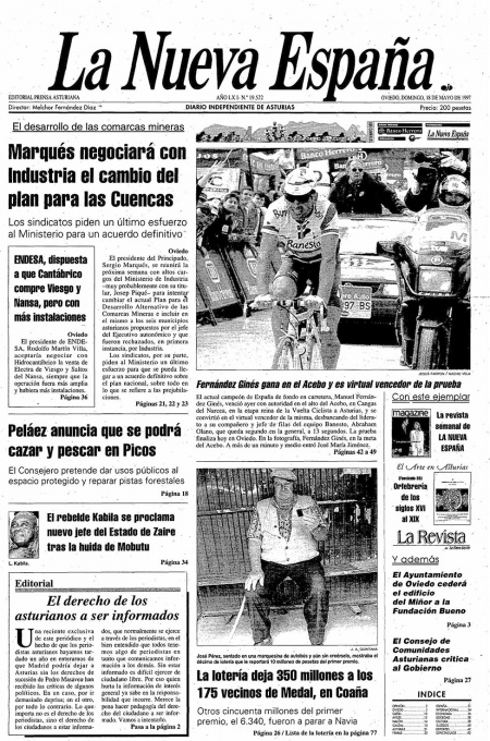 Portada Domingo 18 de  de 1997