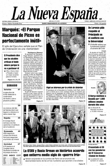 Portada Miércoles 28 de  de 1997