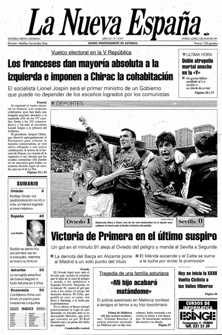 Portada Lunes 2 de  de 1997