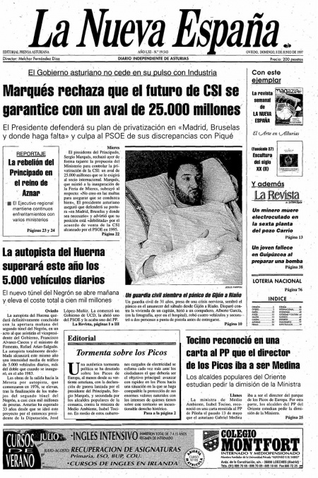 Portada Domingo 8 de  de 1997