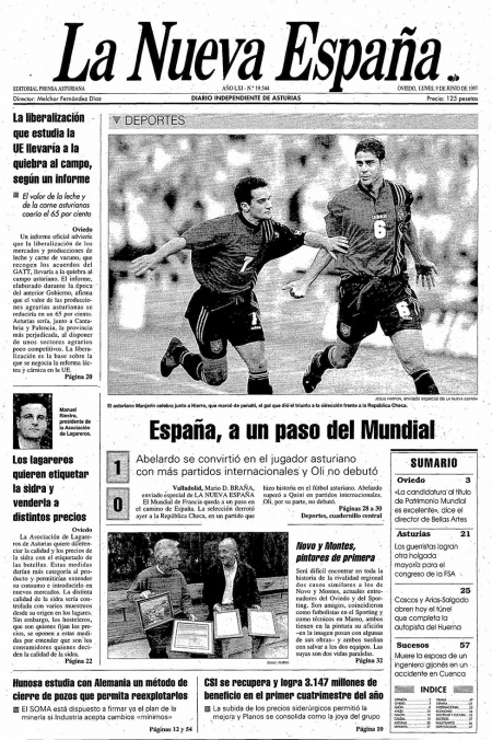 Portada Lunes 9 de  de 1997