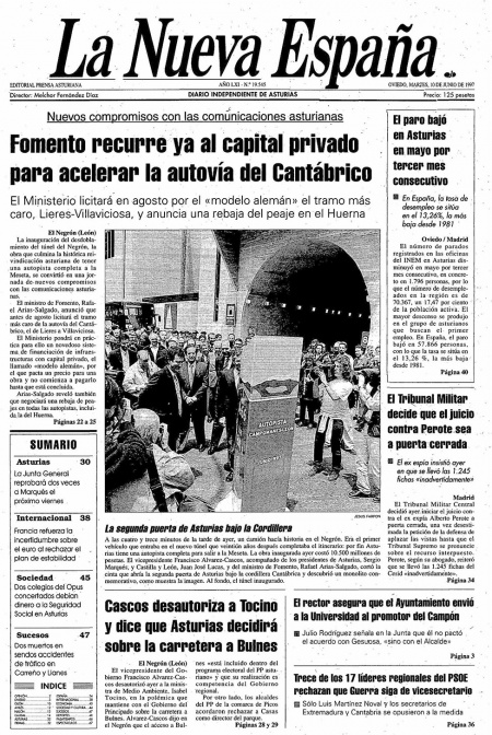 Portada Martes 10 de  de 1997