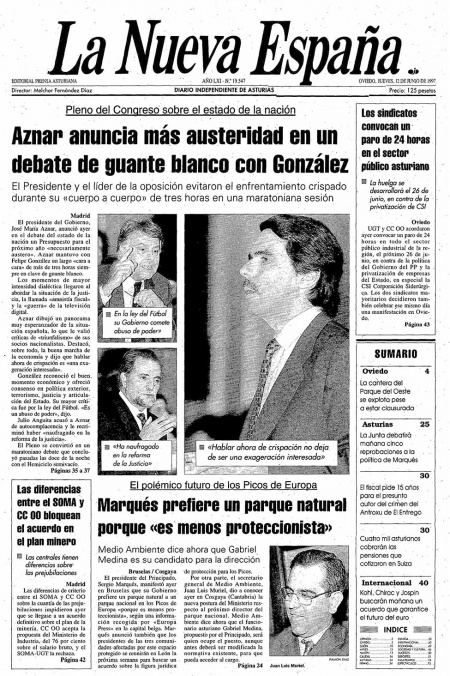 Portada Jueves 12 de  de 1997