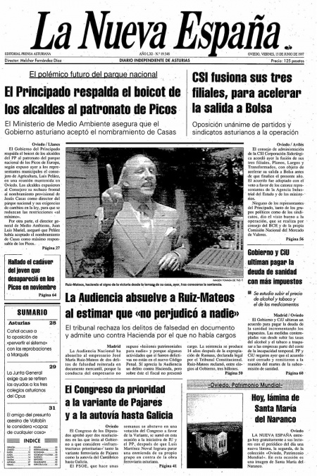 Portada Viernes 13 de  de 1997