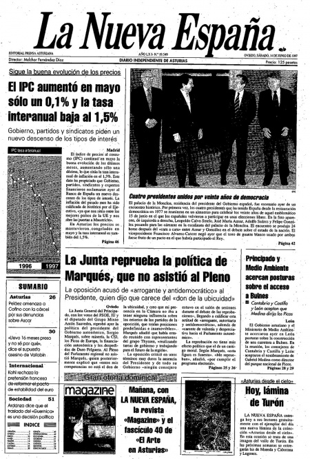 Portada Sábado 14 de  de 1997