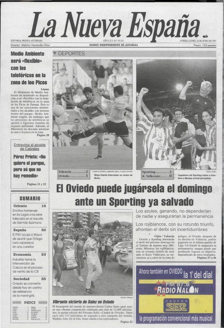 Portada Lunes 16 de  de 1997