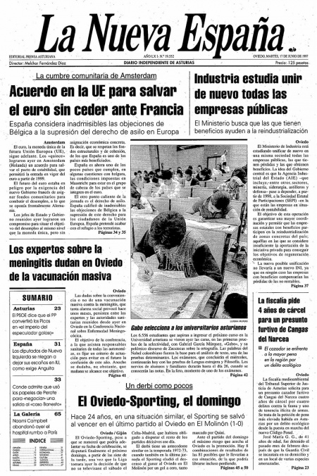 Portada Martes 17 de  de 1997