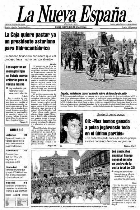 Portada Miércoles 18 de  de 1997