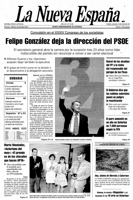 Portada Sábado 21 de  de 1997