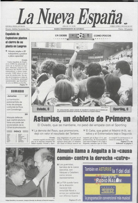 Portada Lunes 23 de  de 1997