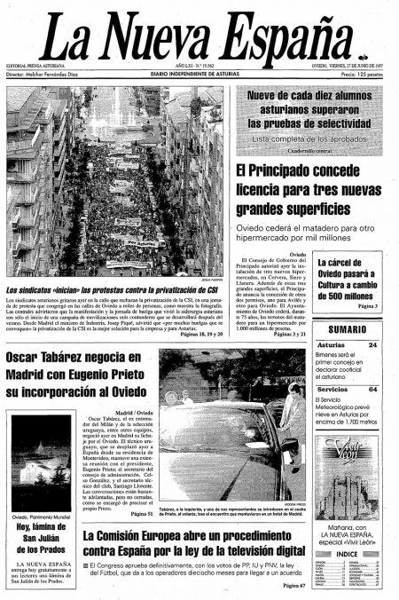 Portada Viernes 27 de  de 1997