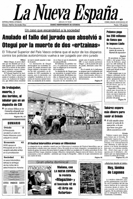 Portada Sábado 28 de  de 1997