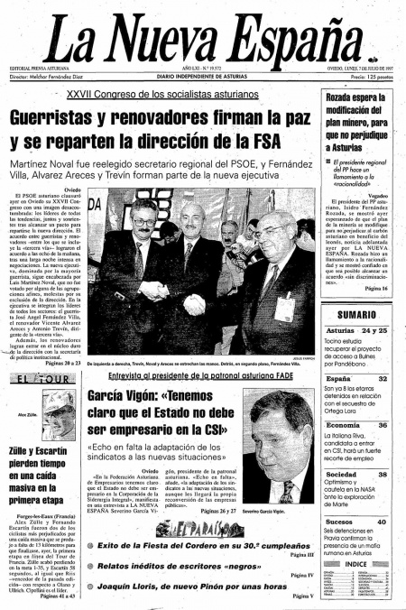 Portada Lunes 7 de  de 1997