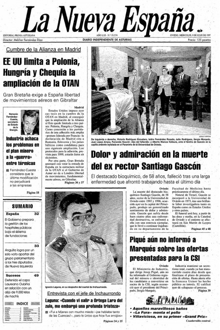 Portada Miércoles 9 de  de 1997