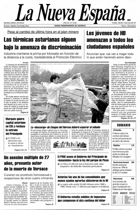 Portada Jueves 17 de  de 1997