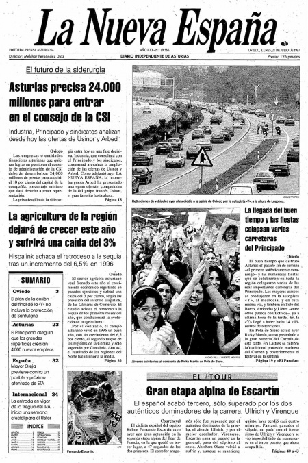 Portada Lunes 21 de  de 1997