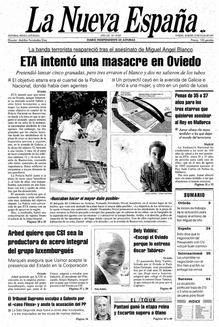 Portada Martes 22 de  de 1997