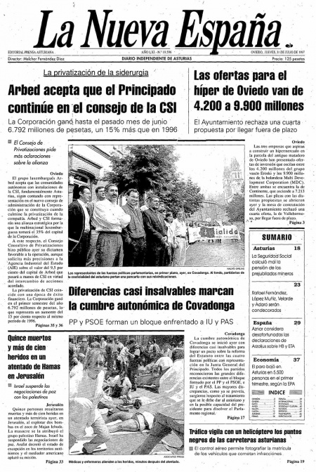 Portada Jueves 31 de  de 1997