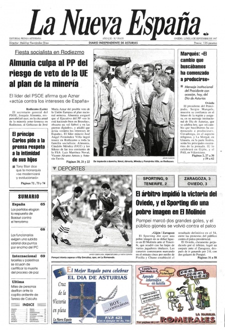 Portada Lunes 8 de  de 1997