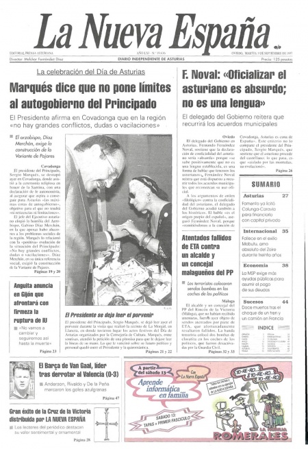 Portada Martes 9 de  de 1997