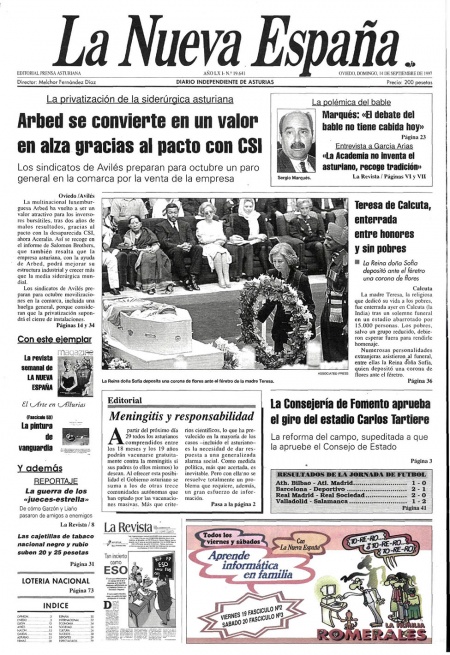 Portada Domingo 14 de  de 1997