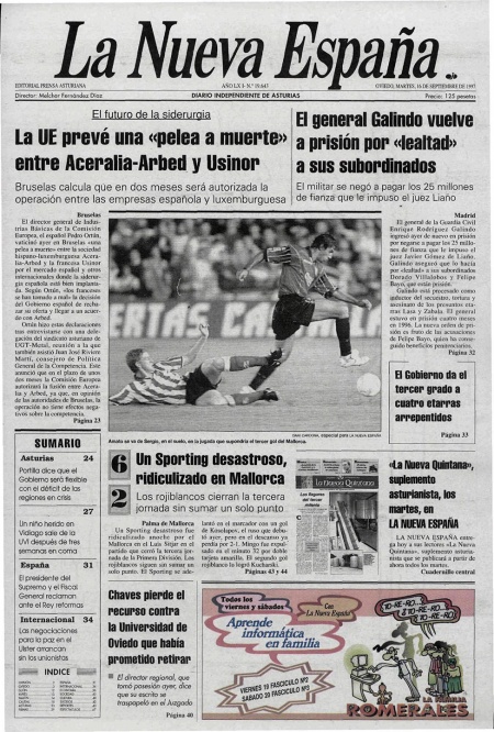 Portada Martes 16 de  de 1997
