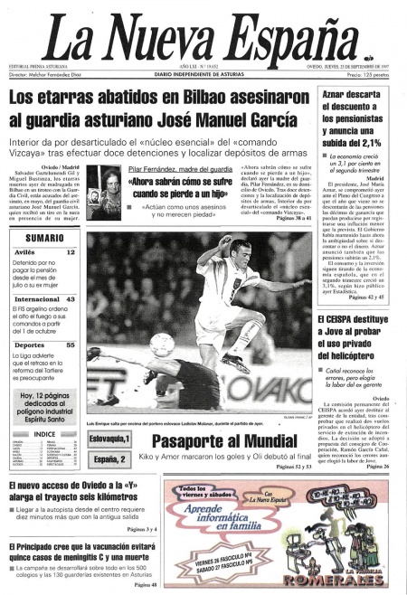 Portada Jueves 25 de  de 1997