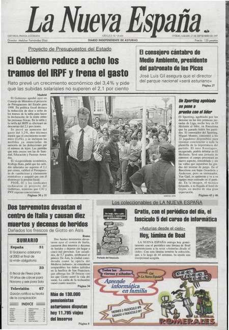 Portada Sábado 27 de  de 1997