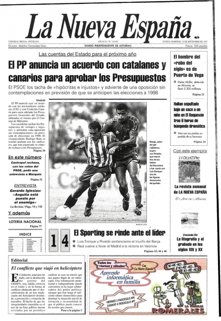 Portada Domingo 28 de  de 1997