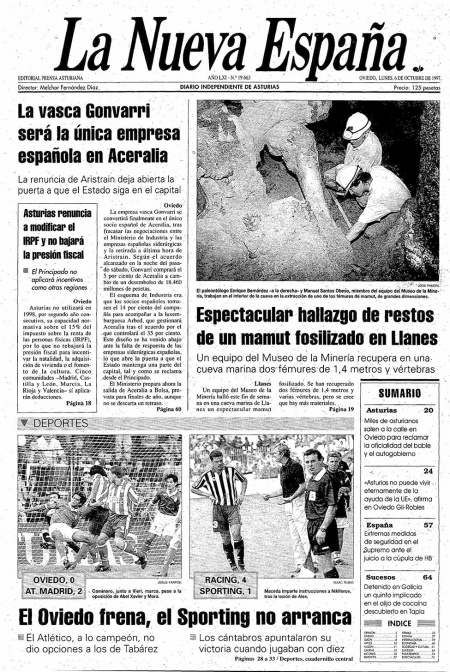 Portada Lunes 6 de Octubre de 1997