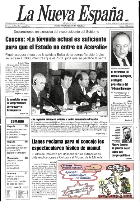 Portada Miércoles 8 de Octubre de 1997