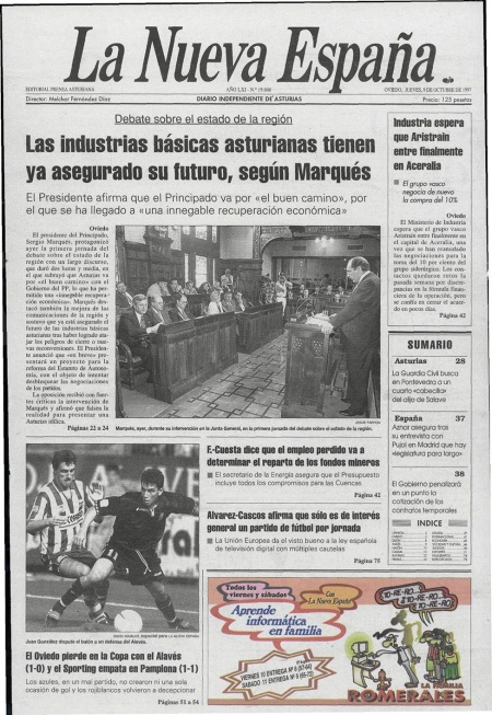 Portada Jueves 9 de Octubre de 1997