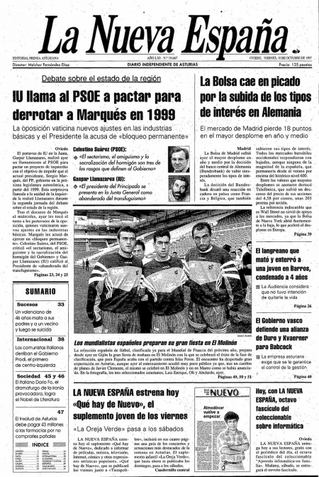 Portada Viernes 10 de Octubre de 1997
