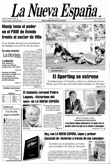 Portada Domingo 19 de Octubre de 1997