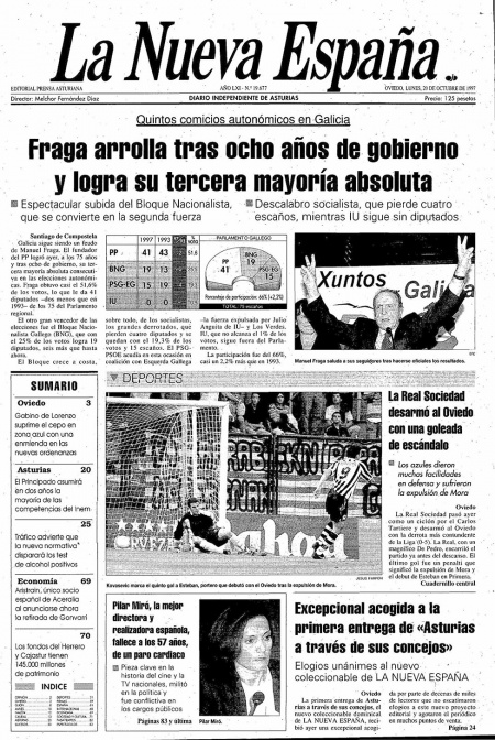 Portada Lunes 20 de Octubre de 1997