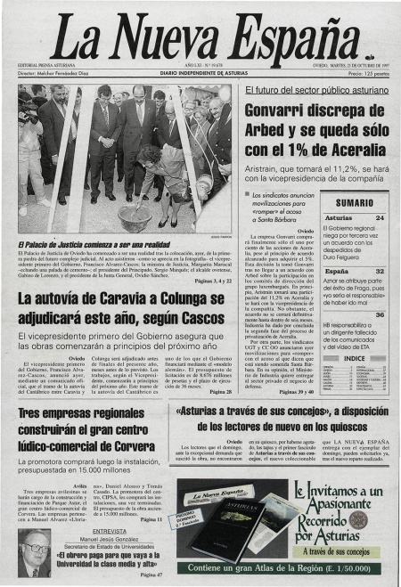 Portada Martes 21 de Octubre de 1997