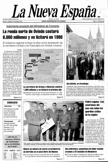 Portada Miércoles 22 de Octubre de 1997