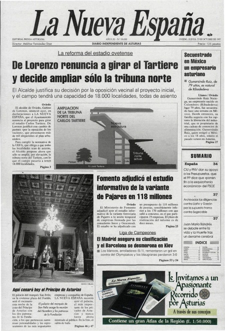 Portada Jueves 23 de Octubre de 1997