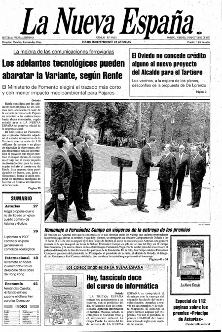 Portada Viernes 24 de Octubre de 1997