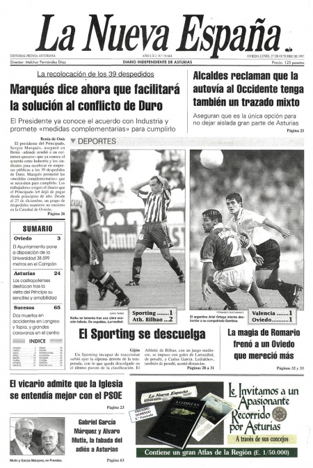 Portada Lunes 27 de Octubre de 1997