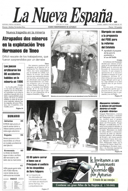 Portada Viernes 31 de Octubre de 1997