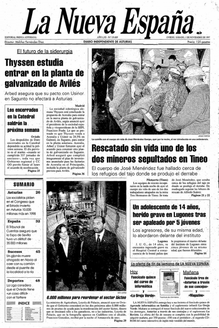Portada Sábado 1 de Noviembre de 1997