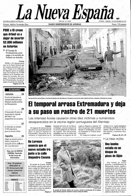 Portada Viernes 7 de Noviembre de 1997