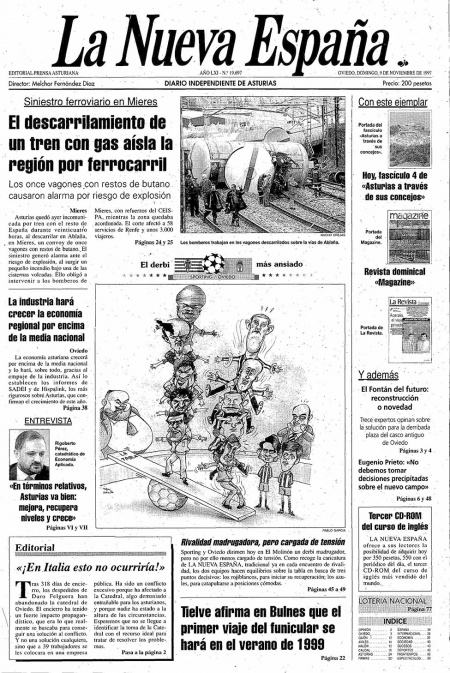 Portada Domingo 9 de Noviembre de 1997
