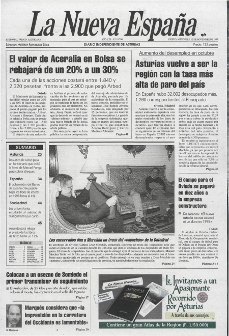 Portada Miércoles 12 de Noviembre de 1997