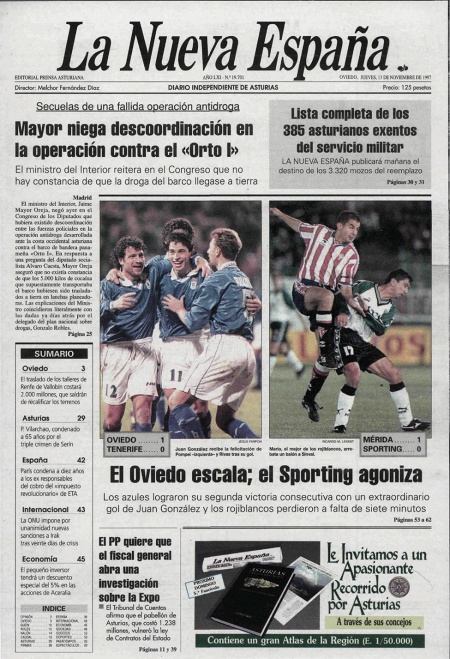 Portada Jueves 13 de Noviembre de 1997