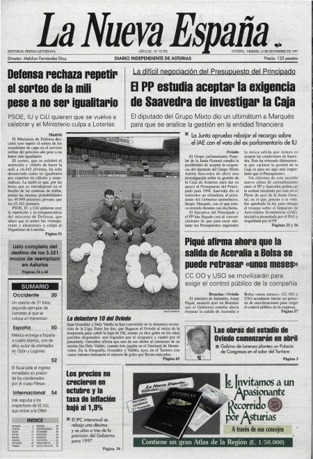 Portada Viernes 14 de Noviembre de 1997