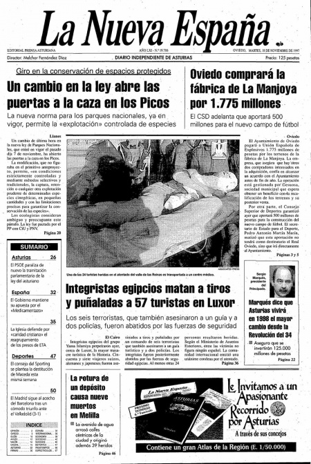 Portada Martes 18 de Noviembre de 1997